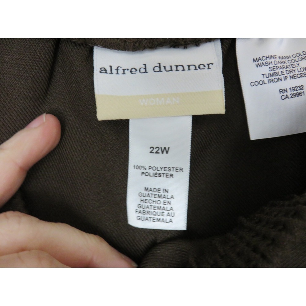 Alfred Dunner Classics Brown Elastic Waist Pants 22W Proportioned Short 9200 - Picture 5 of 10